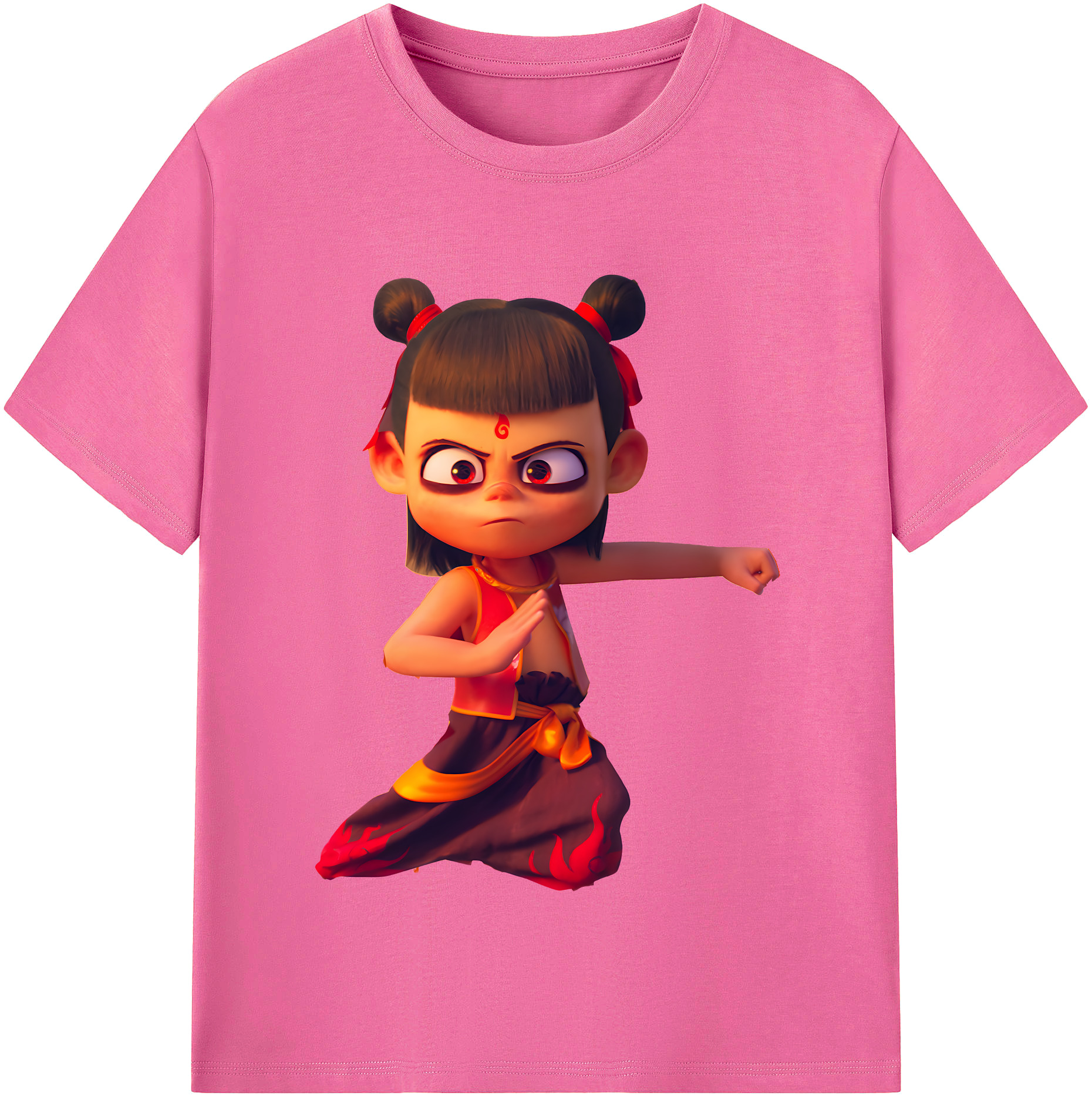 （画像用） Ne Zha 2 ナタ 魔童の大暴れ レディースカジュアルプリントTシャツ（綿100％）